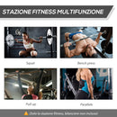 Stazione Fitness Multifunzione 155x118x220 cm in Acciaio Nera-6