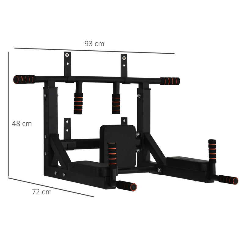 Barra Trazioni a Muro 93x72x48 cm Max 120Kg Nero-3