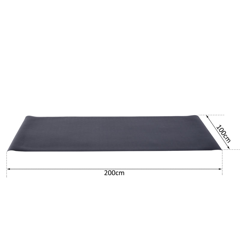 Tappetino Fitness Antiscivolo in PVC Nero 200x100x0.4 cm -3