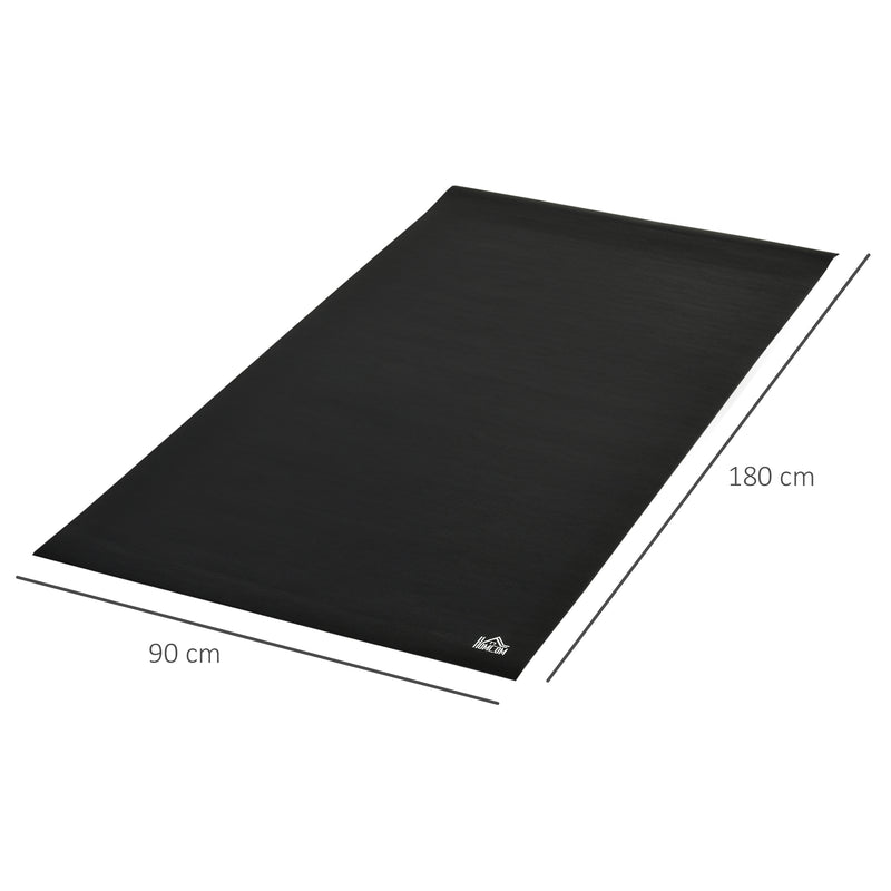 Tappeto Palestra Ammortizzante 180x90x0,6 cm in PVC Nero-3