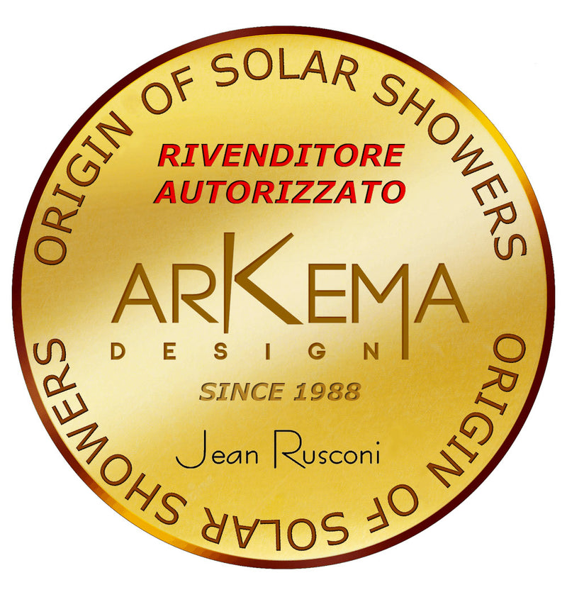 Doccia Solare da Esterno Giardino 30L Miscelatore Arkema Spring S Fascia Inox Champagne Bronze-7