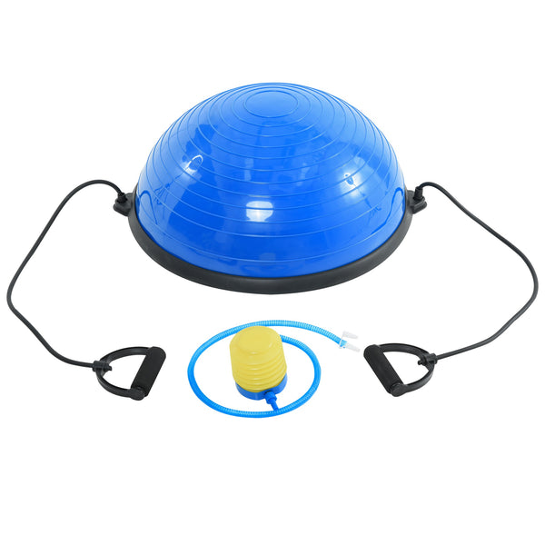 Ballon d'équilibre bleu avec 2 élastiques et pompe pour l'entraînement musculaire et la rééducation sconto