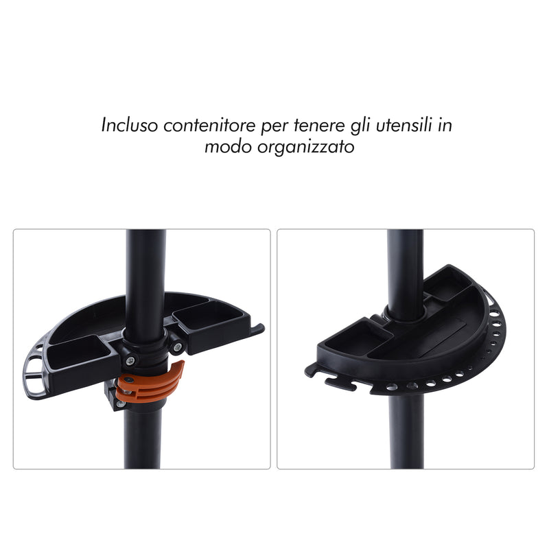 Cavalletto Supporto per Bicicletta in Ferro e PP 85x59x100-159 cm -7