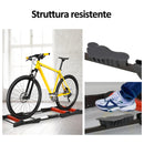 Rullo Bici Allenamento Lunghezza Regolabile 145x56x10,5 cm  Nero e Rosso-7