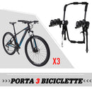 Portabici Posteriore da Auto in Acciaio per Trasporto di Max 3 Bici  Nero-3