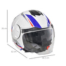 Casco Jet per Scooter Visiera Lunga e Parasole Taglia S Bianco-3