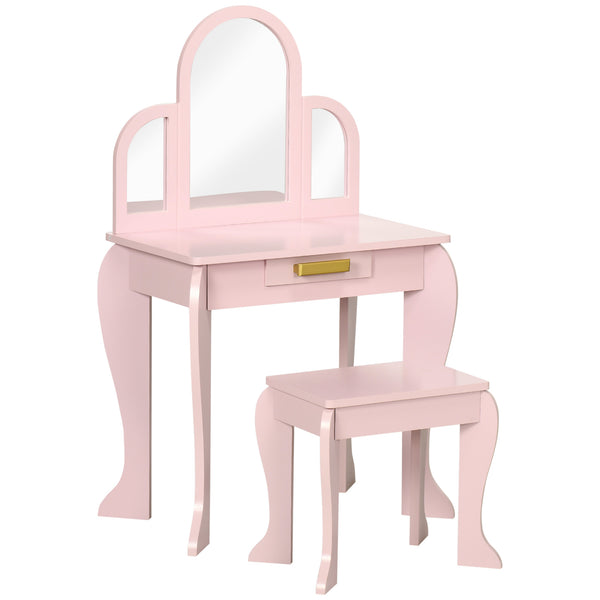 Miroir Jouet pour Enfants 52x32x85 cm en MDF et Acrylique Rose sconto