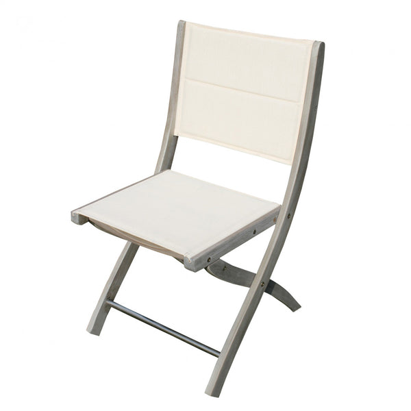 Chaise de jardin Alexa sans accoudoirs 50x55x86 h cm en bois d'acacia et textilène gris online