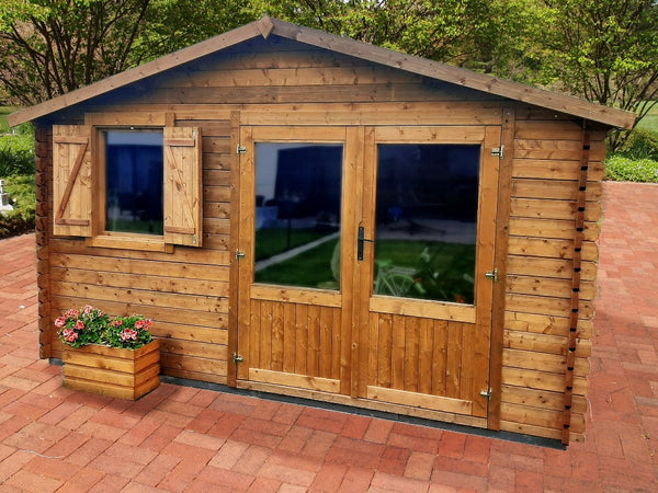 Abri de Jardin Double Porte 1 Fenêtre 400x300 cm en Bois Matilde online