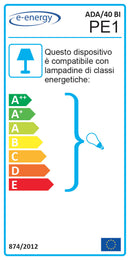 Plafoniera 2xE27 Ganci Cromo Vetro Graffio Bianco E-Energy Ada-2