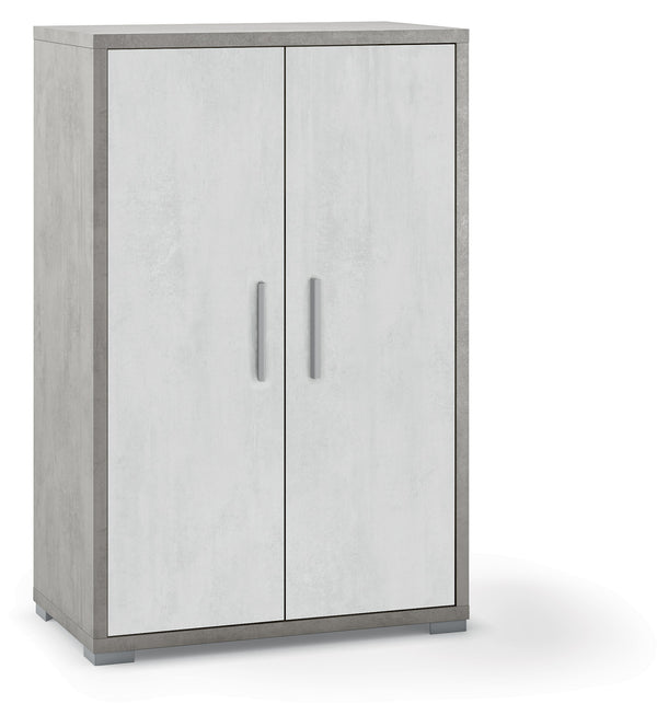 acquista Armoire 2 Portes 71x110x41 cm Ciment/Blanc Oxyde