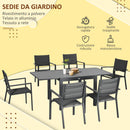 Set Tavolo Allungabile e 6 Sedie da Giardino in Alluminio Grigio-6