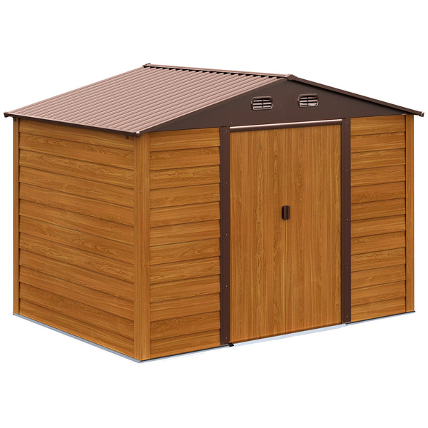 Casetta Box da Giardino 278x195x215 cm Porta Utensili in Acciaio Marrone online