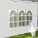 Pareti per Gazebo 3x3m o 3x4m 295x195 cm in Plastica e Tessuto Oxford Bianco-9