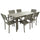 Ensemble table et 6 chaises de jardin en acier Altair marron