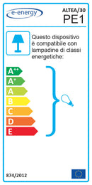 Plafoniera 1xE27 Montatura Bianca Vetro Lastra Bianco E-Energy Altea-2