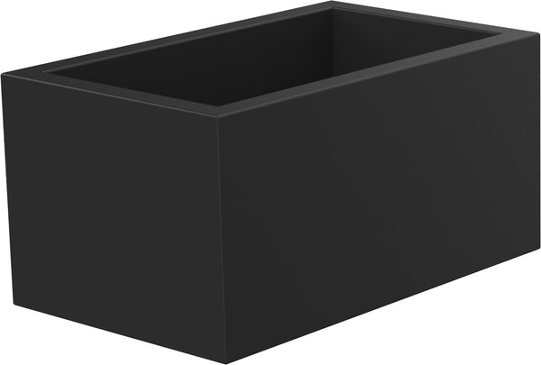 Vase rectangulaire 80x40x50 cm en résine Arkema module cassette noir sconto