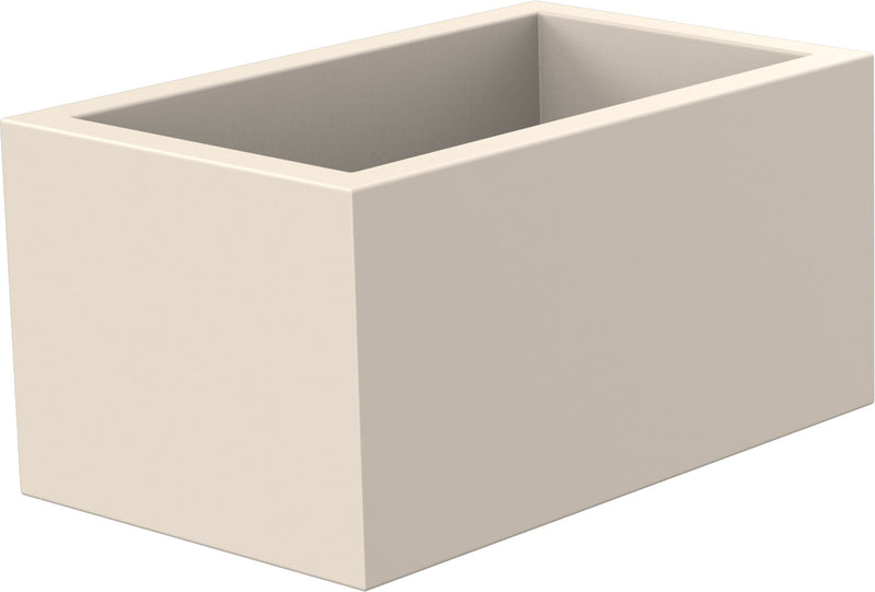 Vaso Rettangolare 80x40x50 cm in Resina Arkema Modulo Cassetta Bianco-1