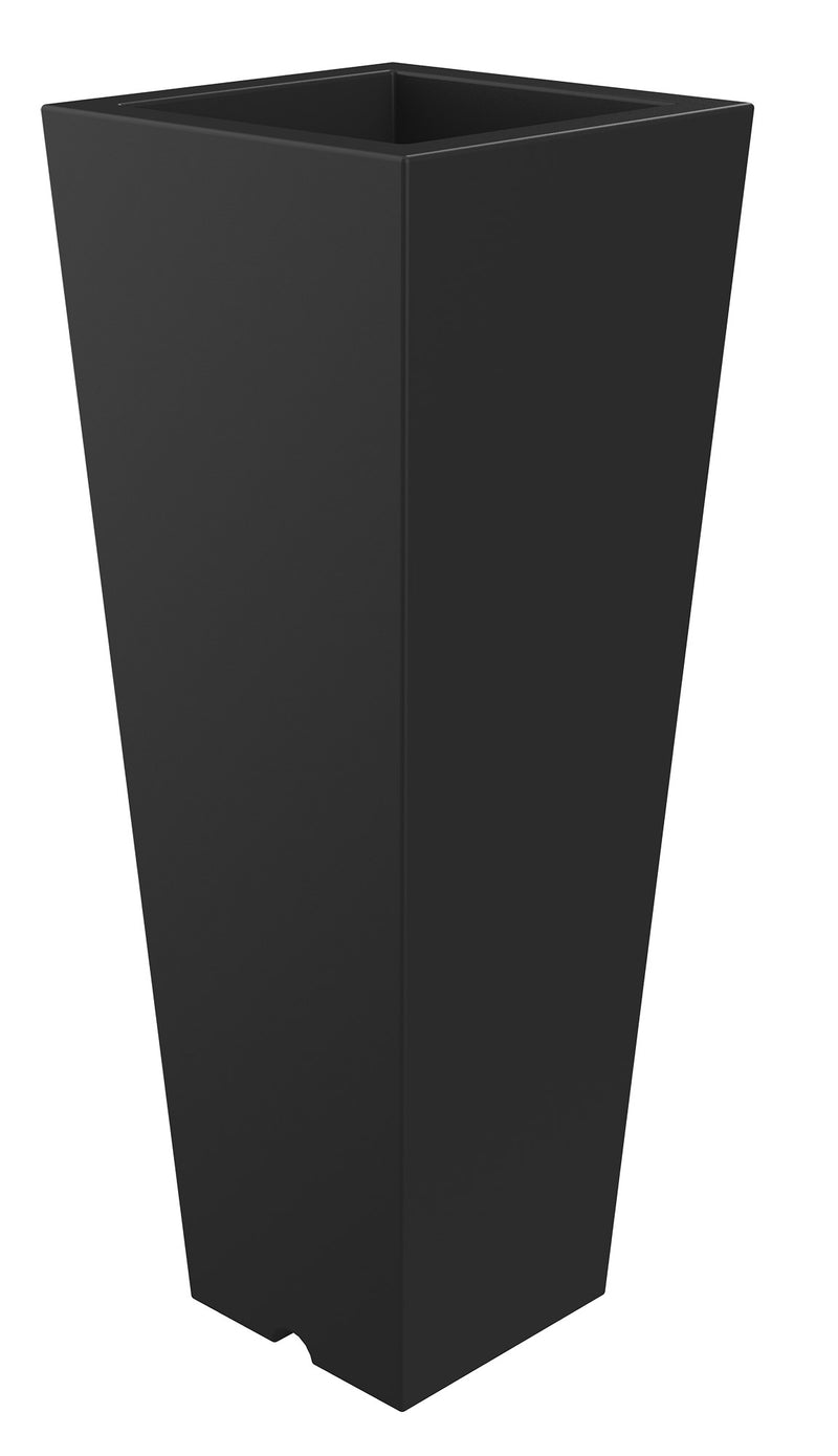 Vaso 37,5x102 cm in Resina Arkema Quadro 102 Antracite-1