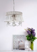 Lampadario Elegant in Metallo Bird Bianco Antique-2