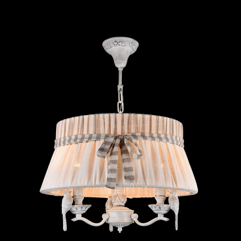 Lampadario Elegant in Metallo Bird Bianco Antique-3