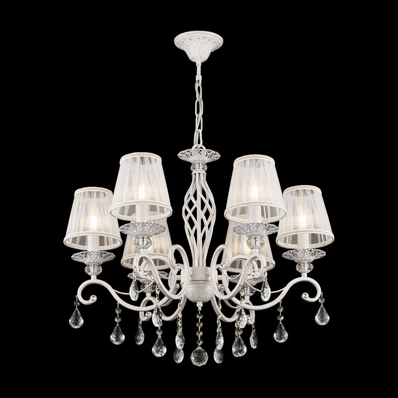 Lampadario Elegant in Metallo Grace Bianco con Oro-2