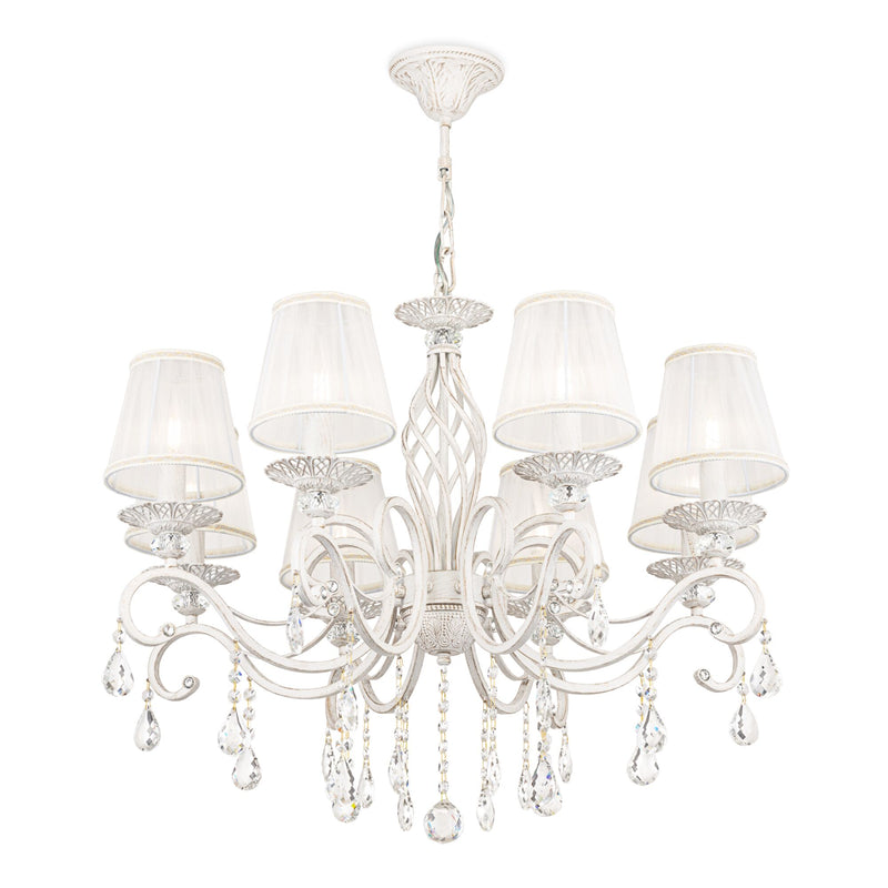 Lampadario Elegant in Metallo Grace Bianco con Oro-1