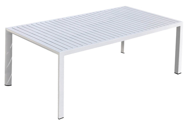 Table de jardin 100x200x75 cm en aluminium blanc sconto