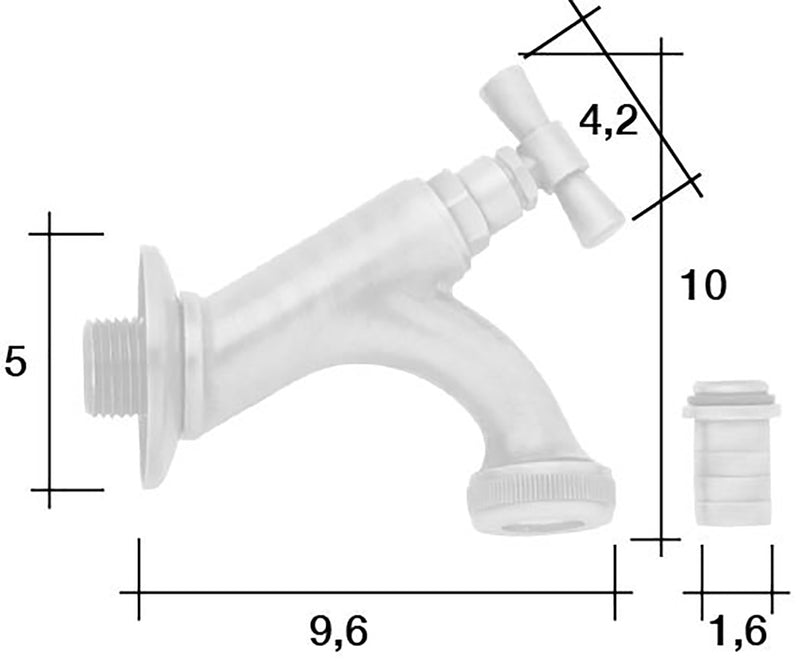 Rubinetto per Fontana da Giardino in Ottone Cromato con Attacco Rapido Morelli Country-2