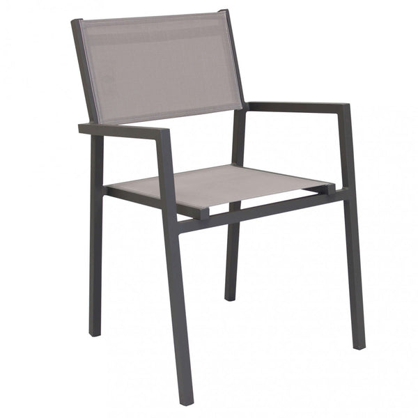 online Fauteuil empilable Havana 55x57x85 h cm en Textilène Taupe