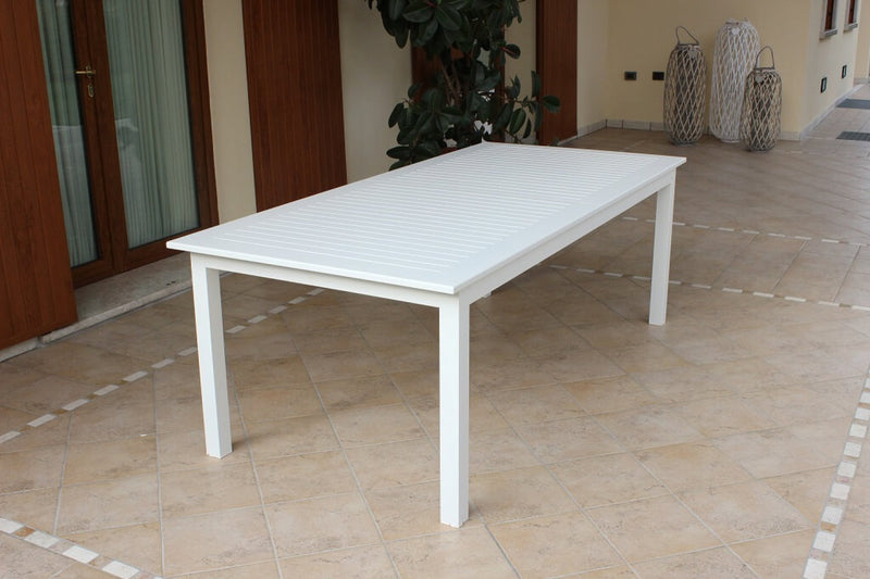 Tavolo Cuba Allungabile 220/280x100x75 h cm in Alluminio Bianco-2