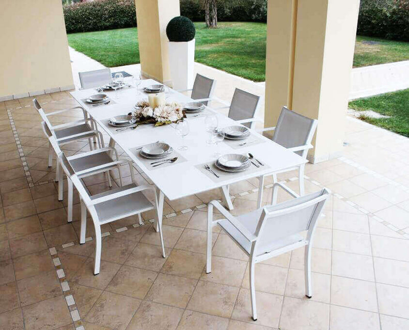 Tavolo Zante Allungabile 200/300x110x75 h cm in Alluminio Bianco-8