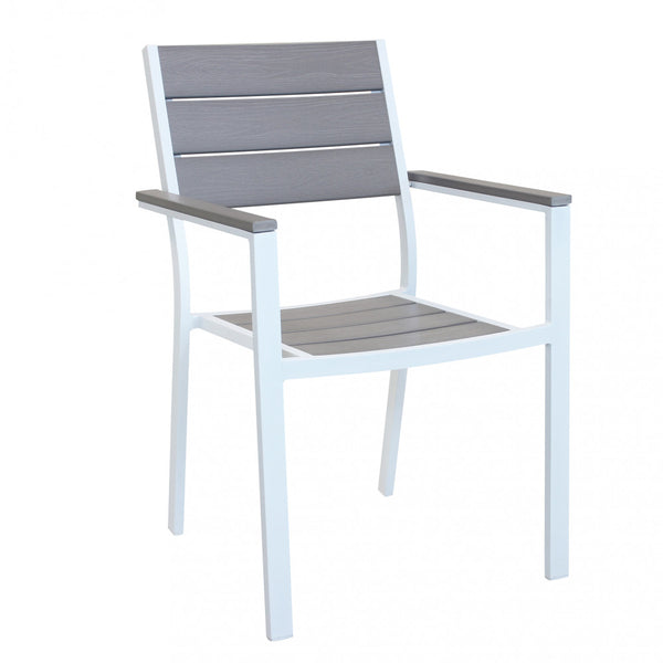 online Fauteuil empilable Cervia 58x58x89 h cm en aluminium blanc