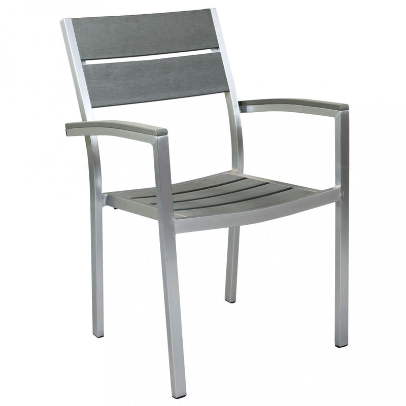 Sedia Barbados Impilabile 54x54x84 h cm in Alluminio Grigio-1