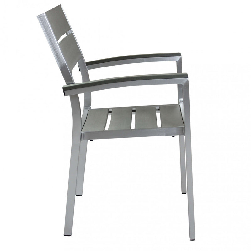 Sedia Barbados Impilabile 54x54x84 h cm in Alluminio Grigio-3