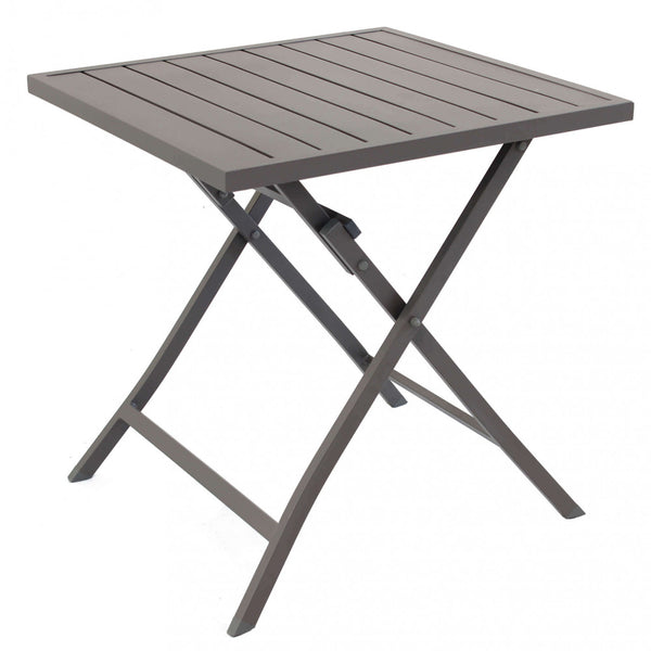 Table Alabama 70x70x73 h cm en aluminium taupe sconto