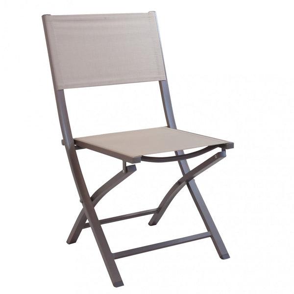 Chaise de jardin pliante Georgia 58x46x85 h cm en textilène taupe online