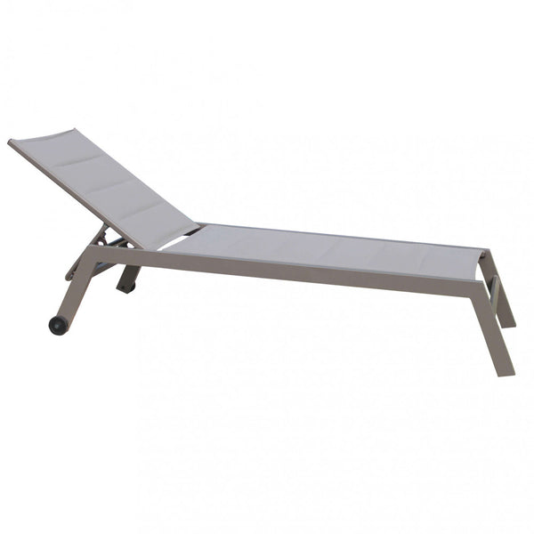 Bain de soleil de jardin empilable Formentera 198x61x34/95 h cm en aluminium taupe prezzo