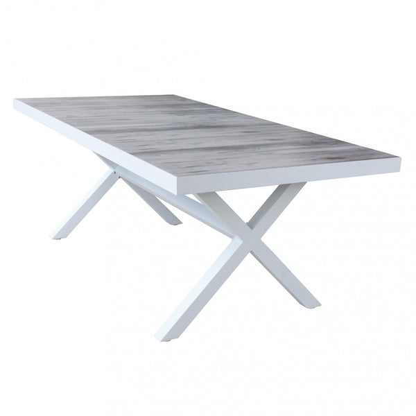 prezzo Table Mackay 200x100x75 h cm en Aluminium Blanc