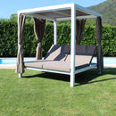 Gazebo Letto Timbuktu 212x149x195 h cm in Alluminio Bianco-2