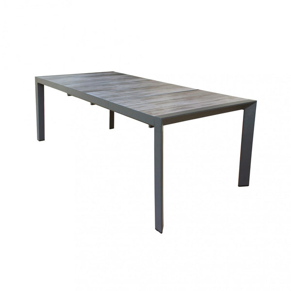 sconto Table extensible Portland 175/235x100x75 h cm en aluminium taupe