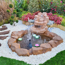 Cascata Artificiale Roccia da Giardino 265x145 cm in Vetroresina con Pompa-1