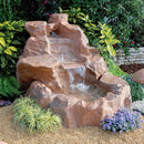 Cascata Artificiale Roccia da Giardino 185x145x110 cm in Vetroresina con Pompa-1