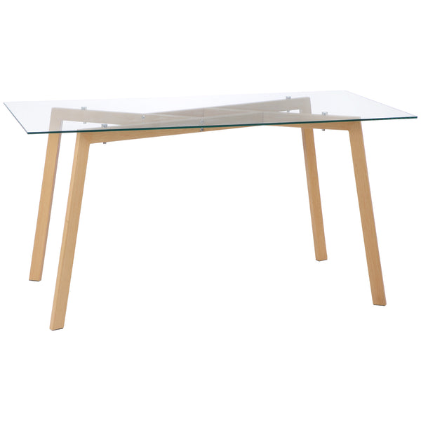 Table rectangulaire 150x75x76 cm Max 6 personnes en acier avec plateau en verre trempé online