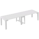 Tavolo Allungabile 45-300x90x75,5 cm Max 6 Persone in Metallo e MDF Bianco-1