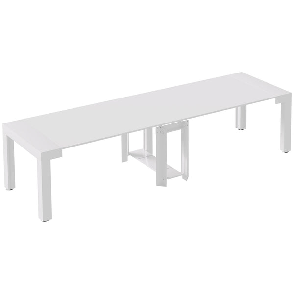 prezzo Table extensible 45-300x90x75,5 cm Max 6 personnes en métal et MDF blanc