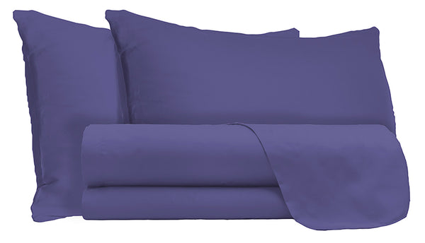 acquista Ensemble de draps doubles dessus et dessous et taies d'oreiller couleur unie violet