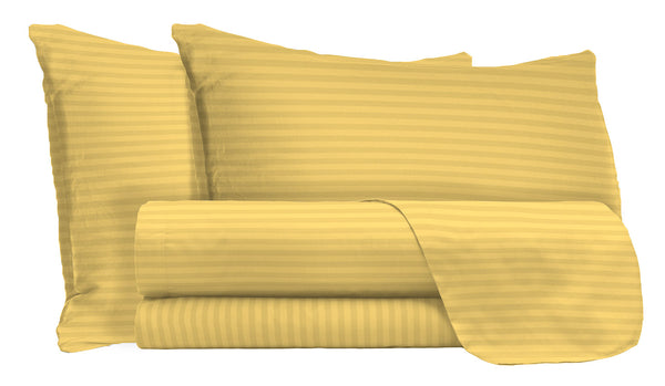 online Parure de lit double dessus et dessous et taies d'oreiller en satin de polyester jaune