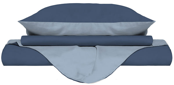 Housse de couette avec sac et taies d'oreiller Doubleface Avio/Azzurro Différentes tailles acquista