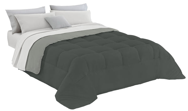 Couette en Microfibre 300gr Double Face Gris Clair/Gris Foncé online